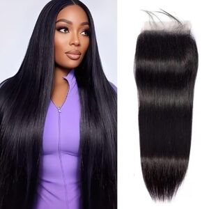 5x5 HD Invisible Lace Closure Straight Frontal Human Hair 150% Density 12"